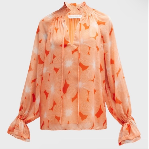 NEW RAMY BROOK FLORAL PRINT BALLOON-SLEEVE BLOUSE - Picture 9 of 11